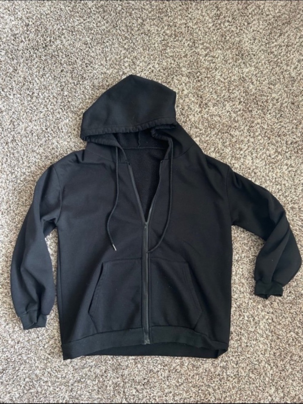 SHEIN Black Zip Up Hoodie Jacket